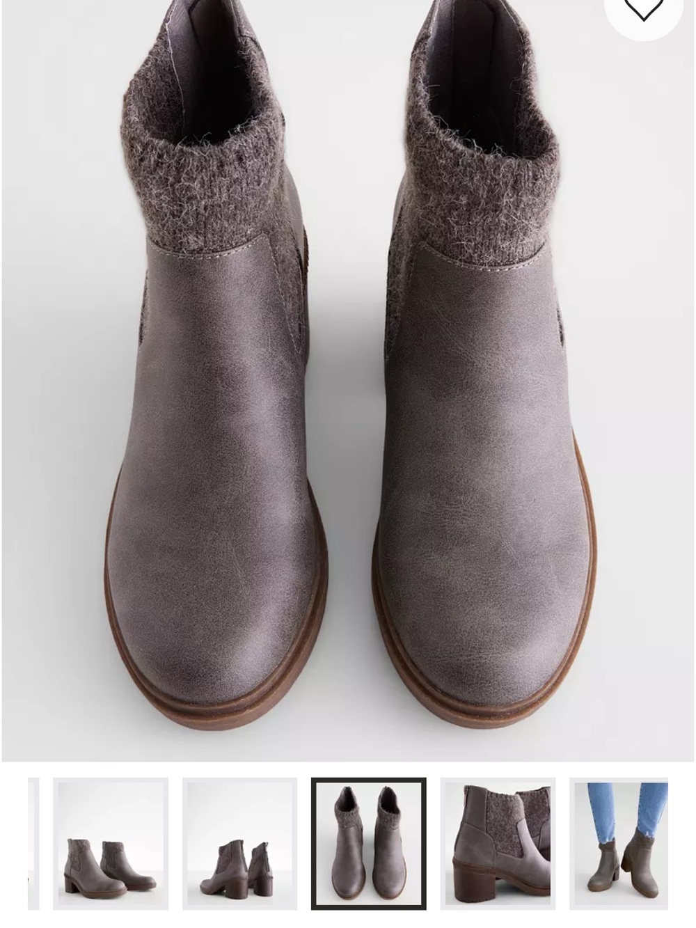 Women's Cozy Gray Ankle Booties with Knit Cuff